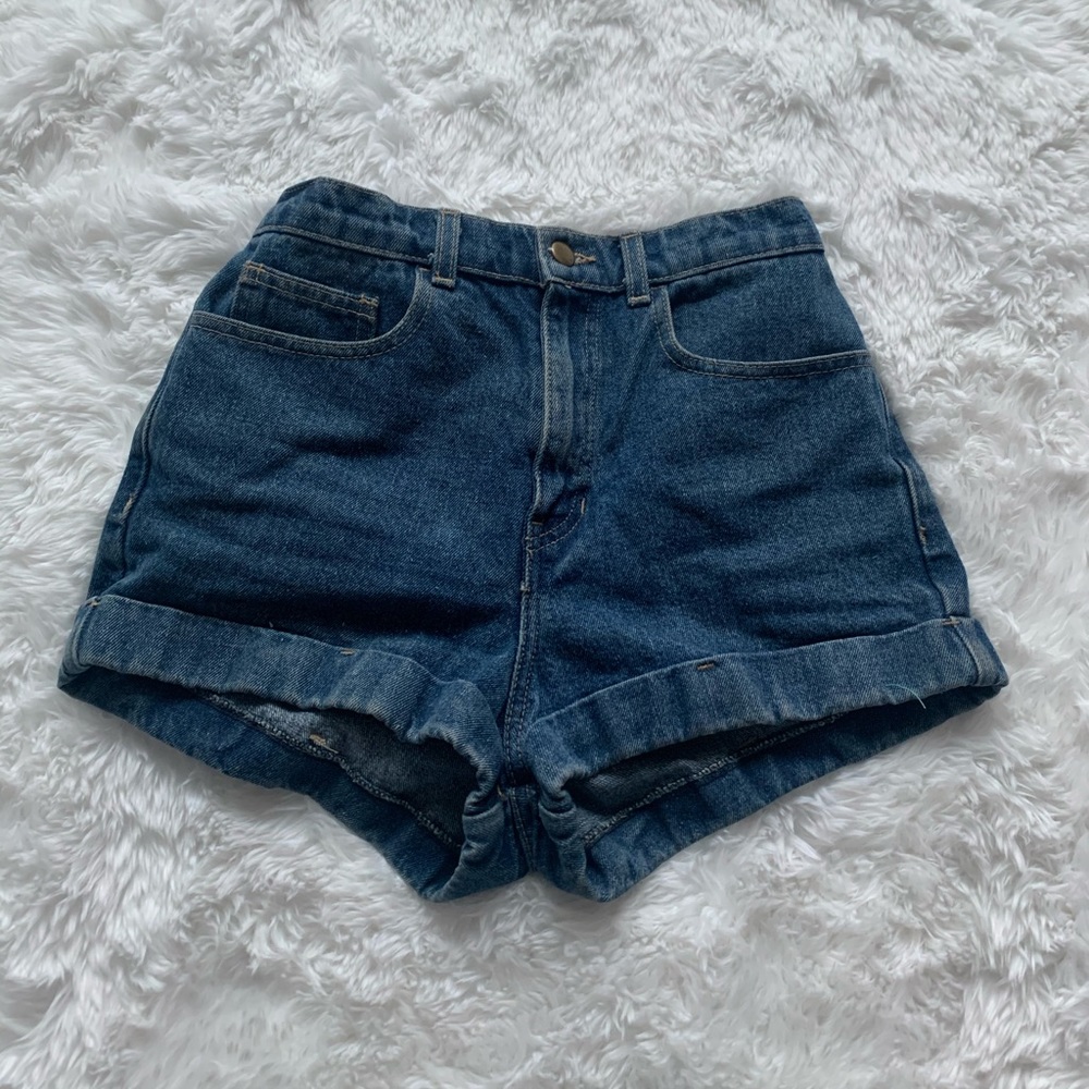 American Apparel High-Waisted Jean Shorts